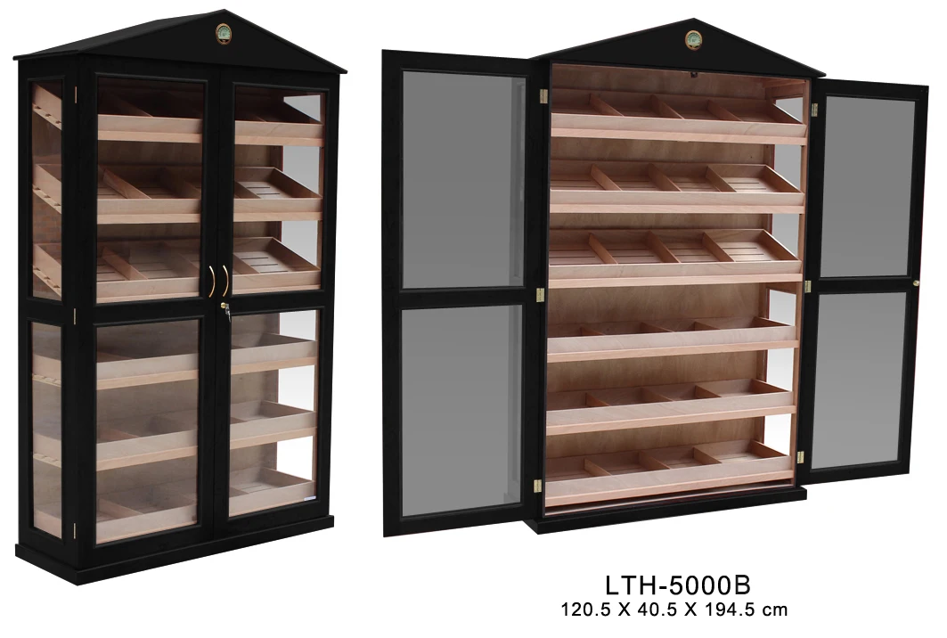 Wholesale 2 Doors Modern Large Solid Wood Cedar Wooden Cigar Humidors for Sale Used Humidor