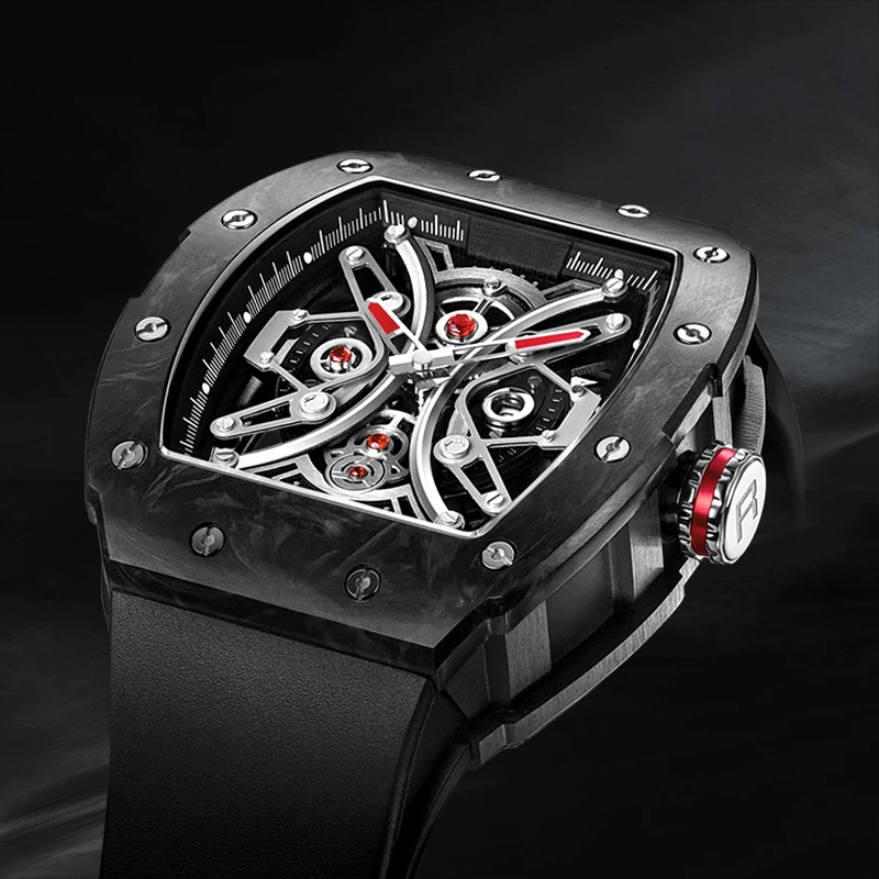 
OEM Accept Richard Mille Square Mechanical Watch Watch Replika Richard Mille Skull Watch Waterproof For Man 