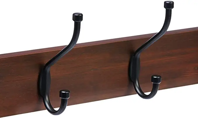 wholesale custom High quality Wall Mounted Farmhouse Coat Rack Light Walnut hanging shelf