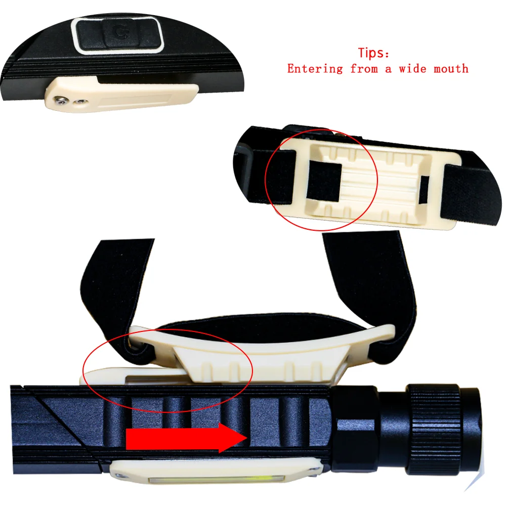 Magnetic LED Flashlight Ultra Bright Waterproof COB Light USB Rechargeable Torch Tail Magnet Work Light 90 Degrees Rotation