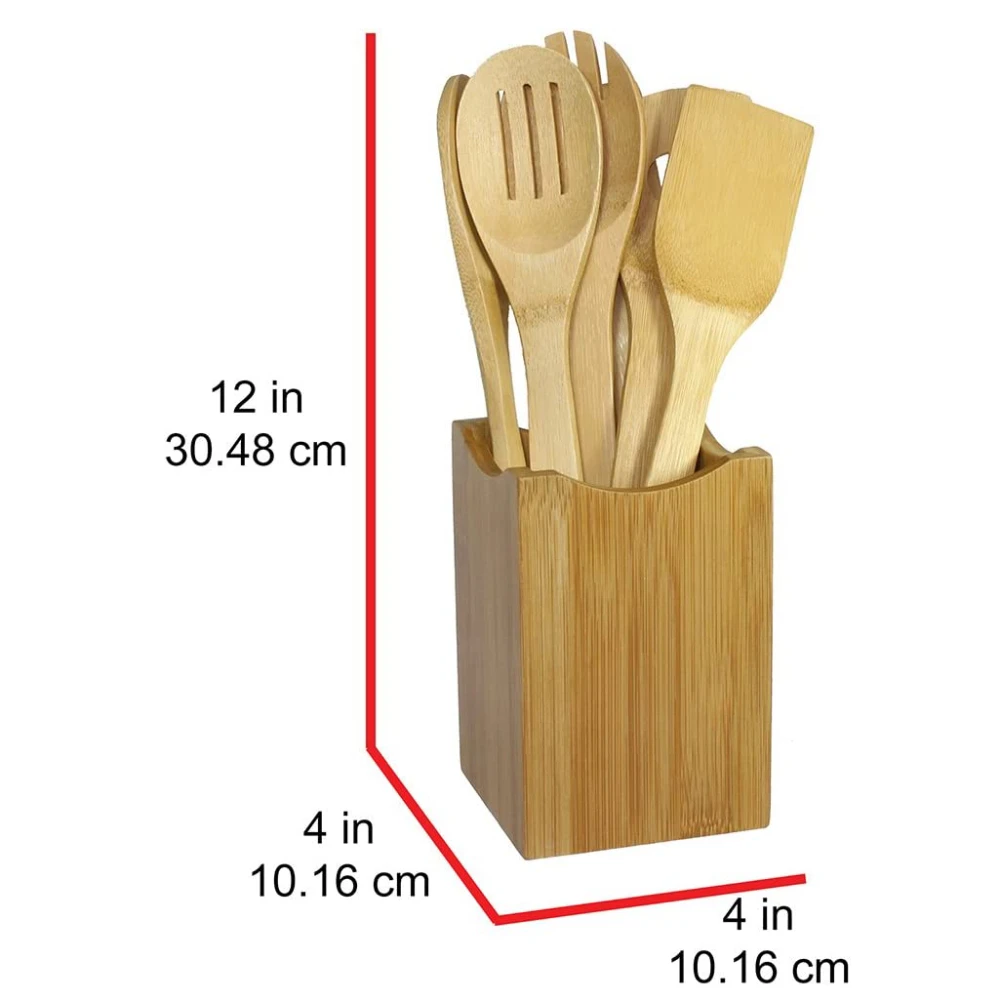Eco-Friendly Kitchen Cooking Utensil In Bamboo Holder Suppliers Wooden Bamboo Kitchen Utensils
