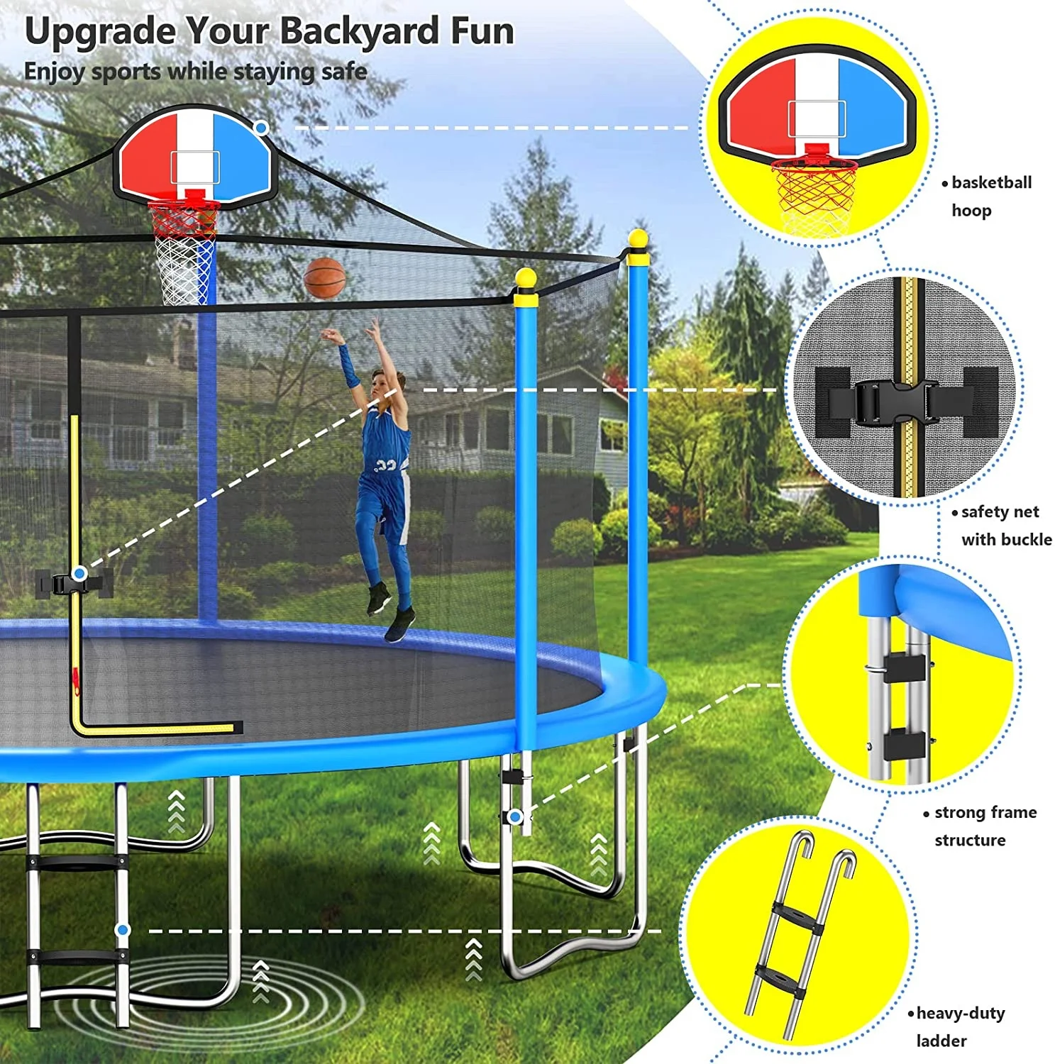 8/10/12/14/16 Ft Trampolines Outdoor Adult and Kids Outdoor Trampolines for Sale