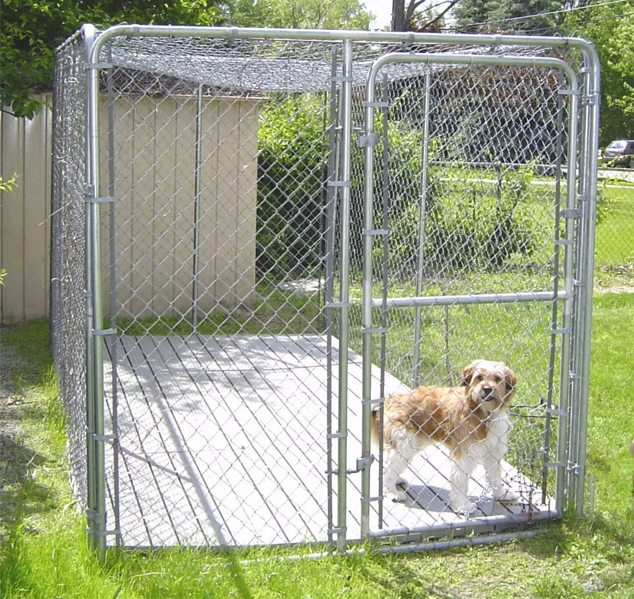 Galvanized steel dog kennel powder coated dog kennel chain link fence panel