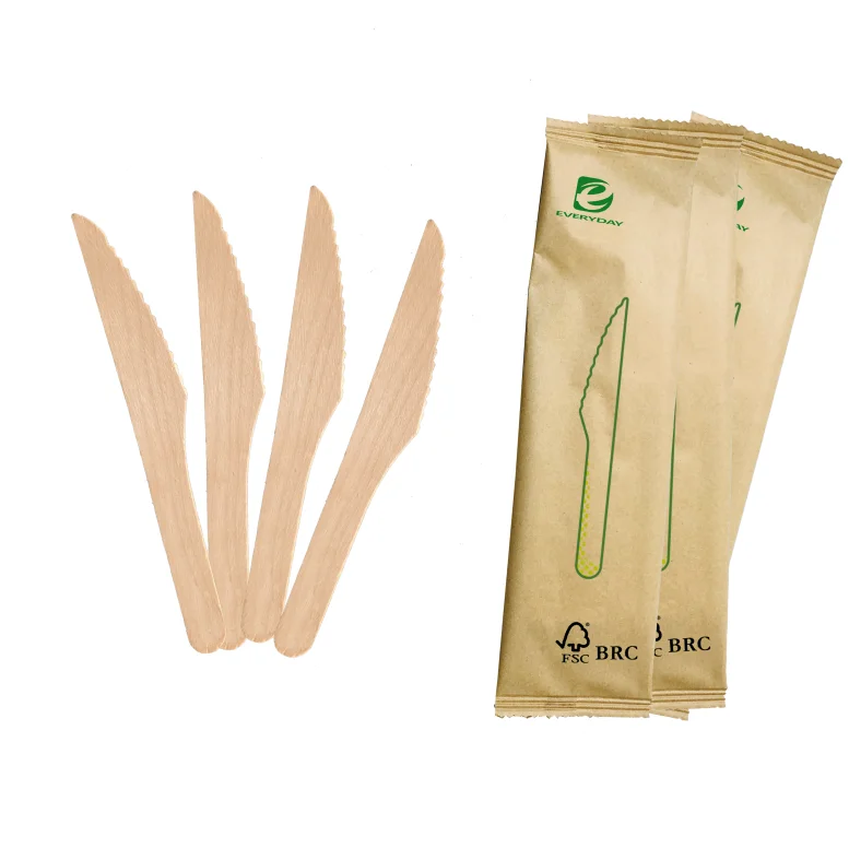 New Design Biodegradable Disposable Birch Wooden Cutlery Kit