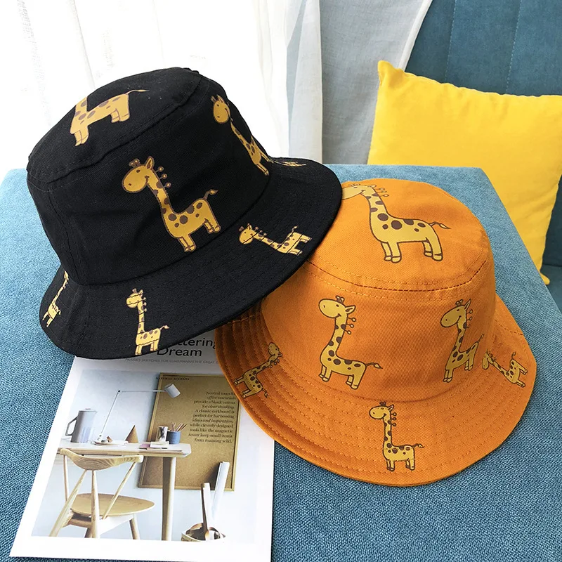 1-3 Years Age Kids Animal Pattern Hat Children Summer Giraffine Design Bucket Hat