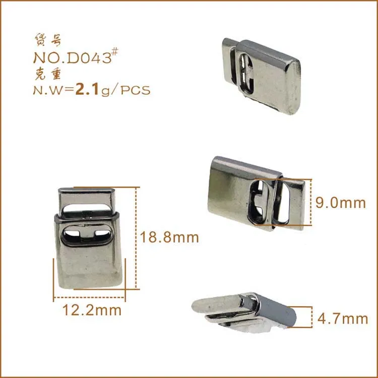 Wholesale Fashion Design Custom Leather Draw Cord Stopper Spring Buckle Toggle End Rope Stopper