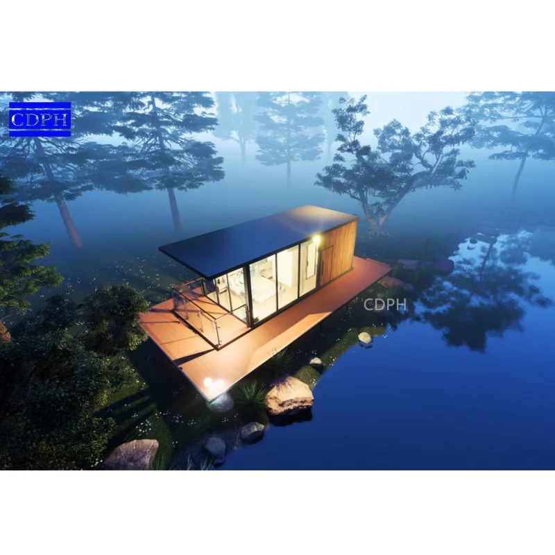 Популярный роскошный сборный дом с плоской формой крошечный комплект для дома 2 спальнями небольшой