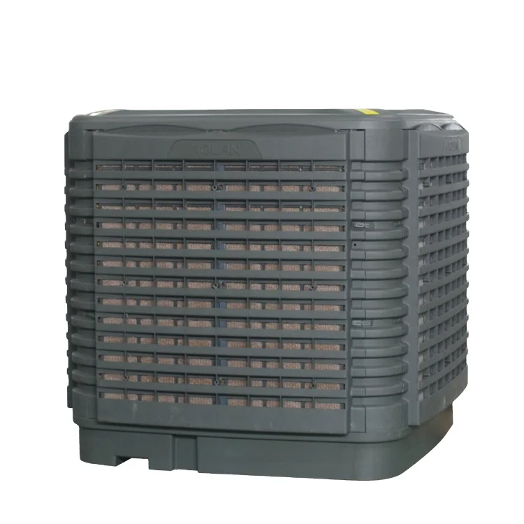 Evaporative air conditioner using open type water distributor, water can flow smoothly with good look
