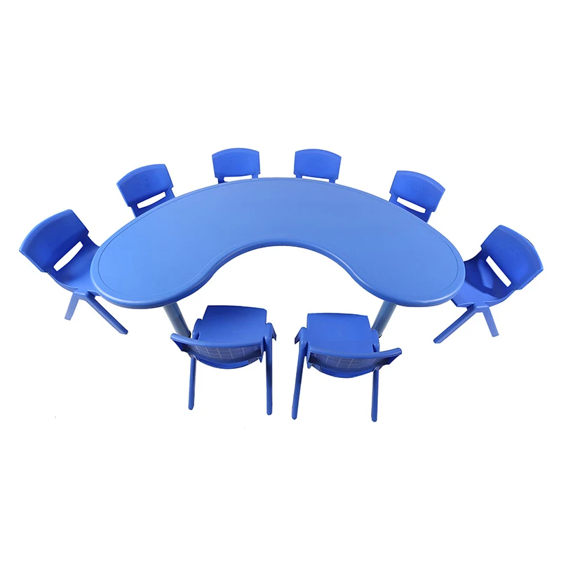 Great Quality Customized kindergarten furniture half moon green kids-reading-table kids reading table
