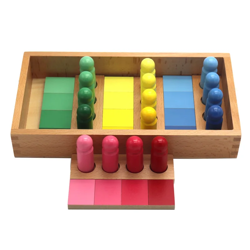 Montessori kindergarten colors correspond wooden teaching AIDS wooden Puzzle early Education Center