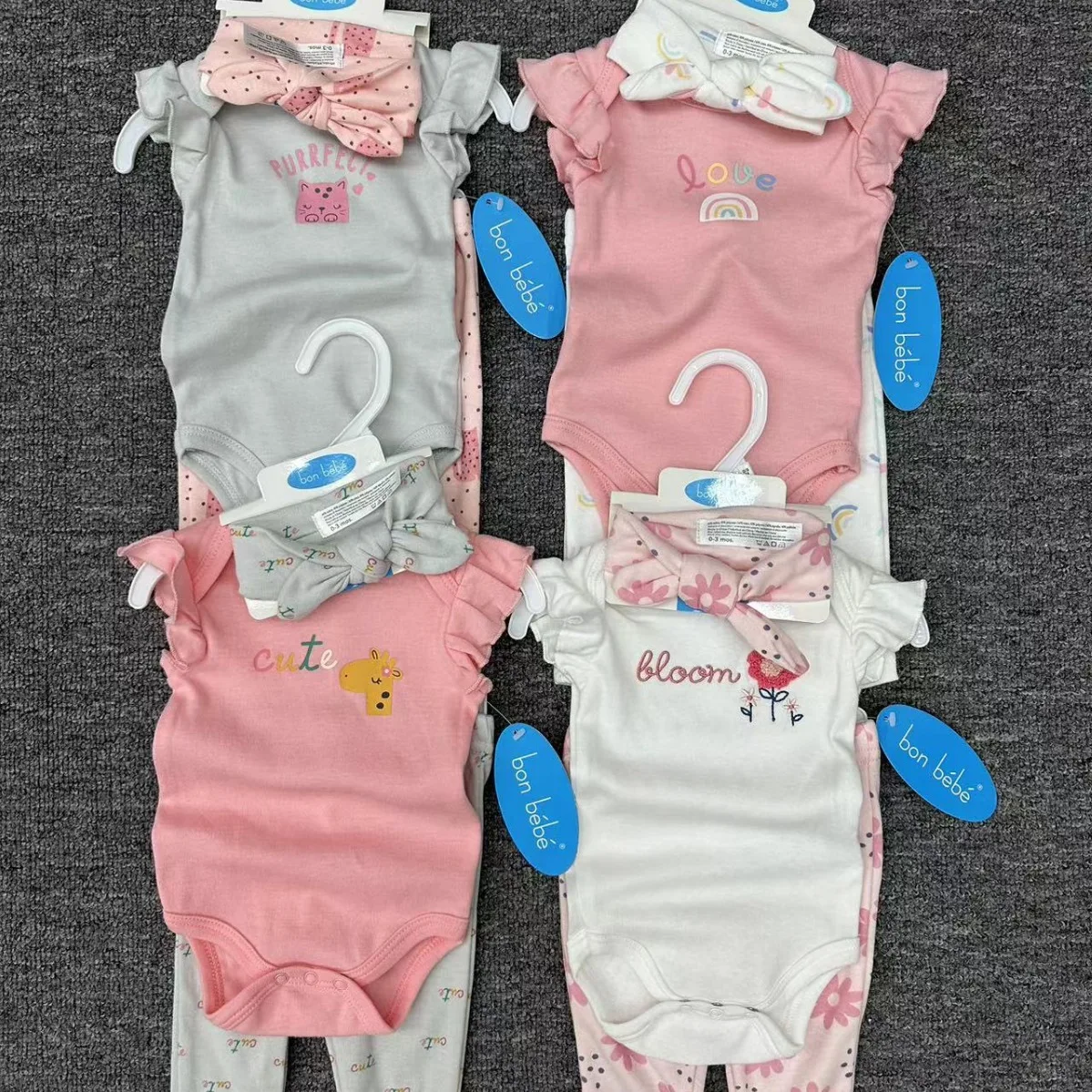 Brand New 0-24M Spring Baby Clothes for Newborn Boys Cotton Apparel with Rompers Suspenders Dress Style Wholesale Available