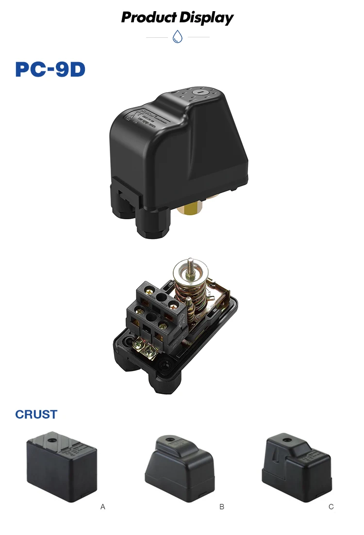 Mechanical switch water pressure controller for pumps