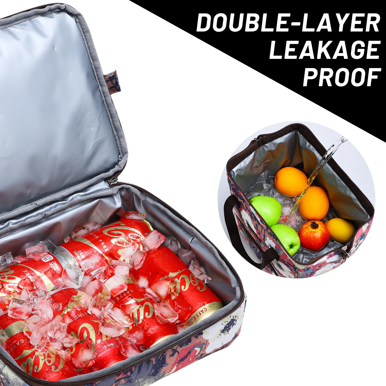 Women Lunch Box Bag Insulated Small Kids Lunch Cooler Bags Cute Leak Proof Meal Prep Lunch Box with Pockets