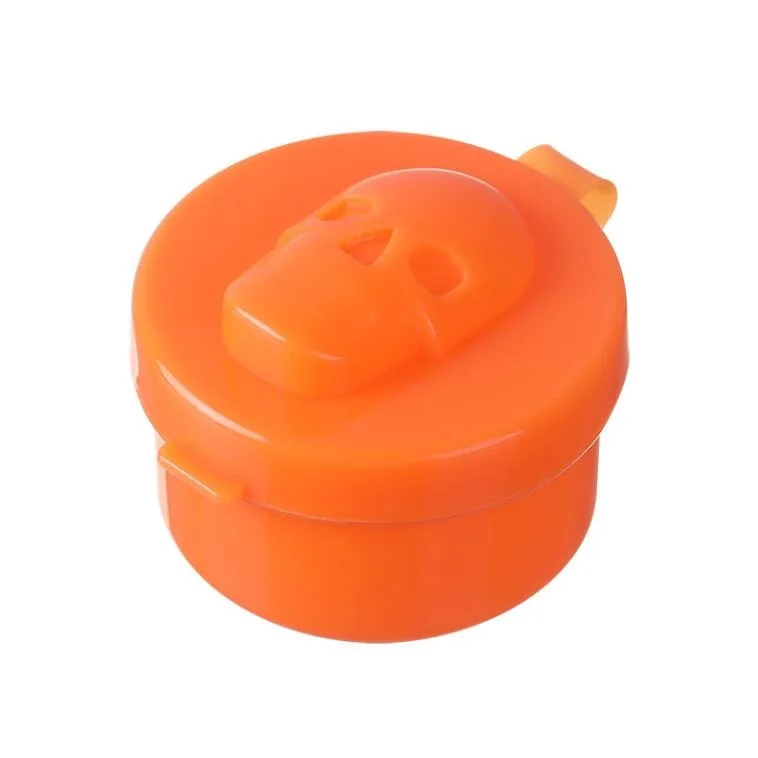 Bento accessory food grade plastic ketchup tomato container round 3.8CM Halloween Pumpkin 4pcs mini sauce box