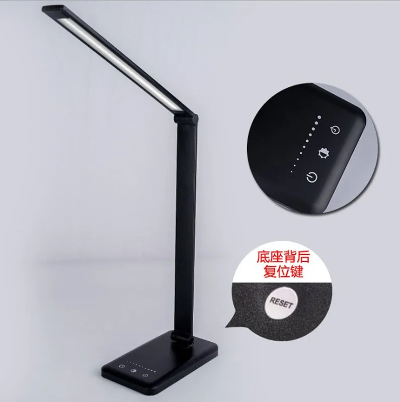 New Arrival Eye Protection 5-Level Brightness Reading Lamp Flexible Goose Neck Arm Wireless Charging Desk Lamp