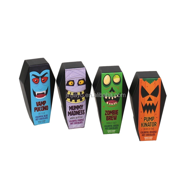 Wholesale Halloween Coffin Box Creative Paper Candy Treat Boxes Recycled Packing Custom Logo Cardboard Coffin Shape Box