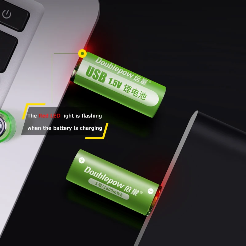 Low Self-Discharge 1.5V 1800mWh USB Battery Rechargeable AA Battery