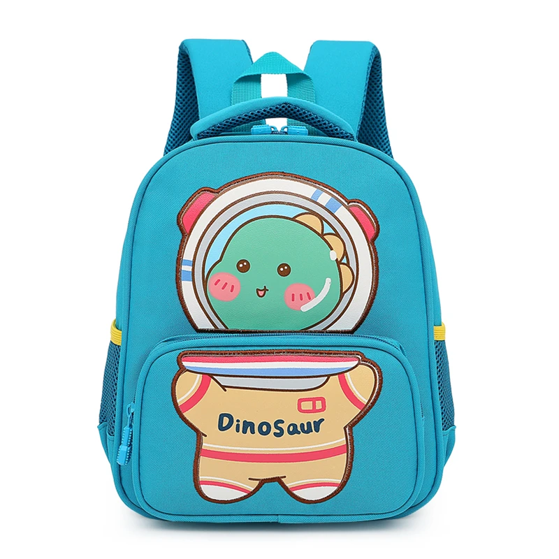 Hot Sale Kids Backpack Cartoon Dinosaur Print Pattern Cute Sky Blue School Bags For Girls Boys