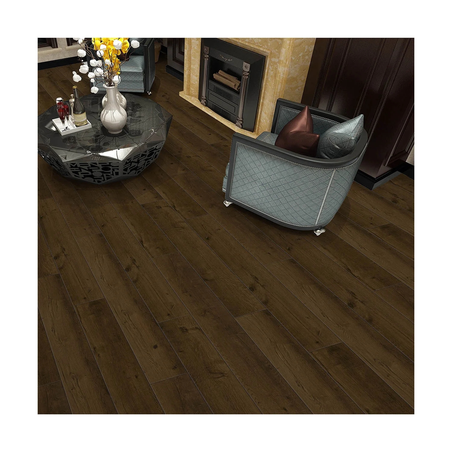 Wood/Marble Grain Interior Waterproof SPC Vinyl Floor Tile Supplier with Germany Technology