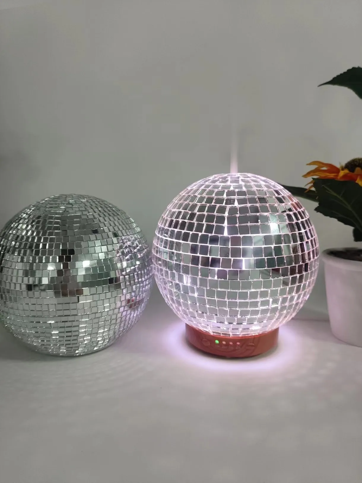 Дискошар, диффузор эфирного масла, зеркальный стеклянный увлажнитель, Электрический ультразвуковой аромадиффузор