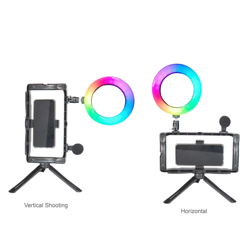  Набор для фотосъемки светодиодная подсветка RGB кольцевой светильник селфи микрофон с микрофоном YouTube Tik