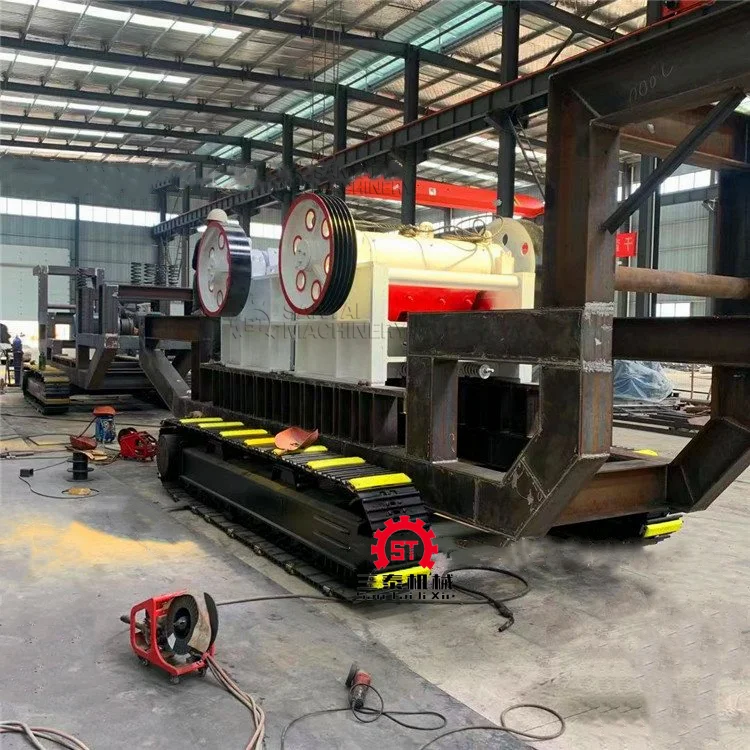 Industrial Mobile Crawler Concrete Crusher 50t/H Diesel Granite Jaw Crusher With Conveyor Belt