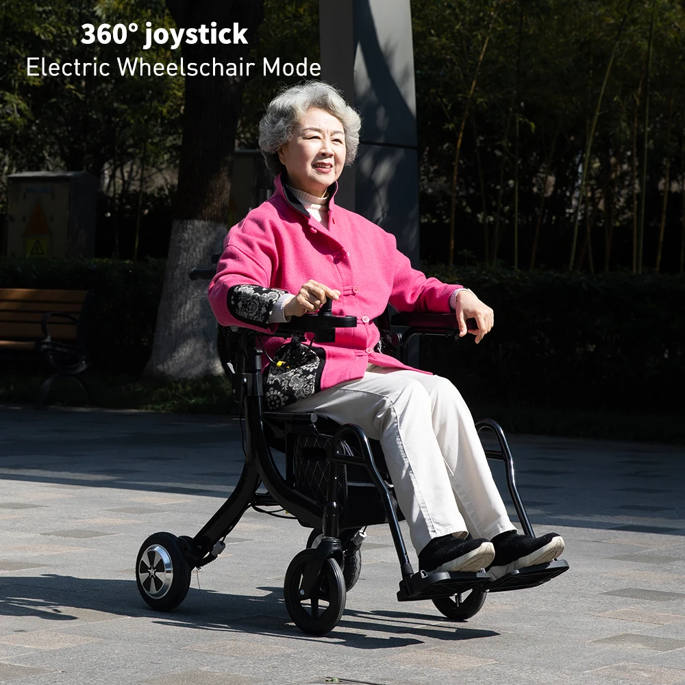 Электрический Rollator Уокер самокат с сиденьем подвижности велосипед/детскй 4-колесный