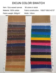 Breathable 12oz Oil Waxed Canvas Backpack Fabric Waterproof For Bag Making