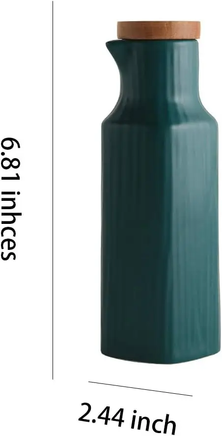 2Pcs a Set Pure Color Ceramic Dispenser Bottle, Olive Oil Bottle,