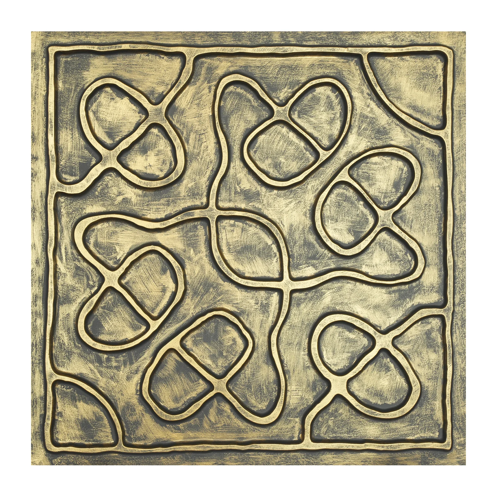 Paint metallic finish interior roof Ceil tiles Emboss interior wall panel Easy to Install PVC Panels PL28 Ancient gold