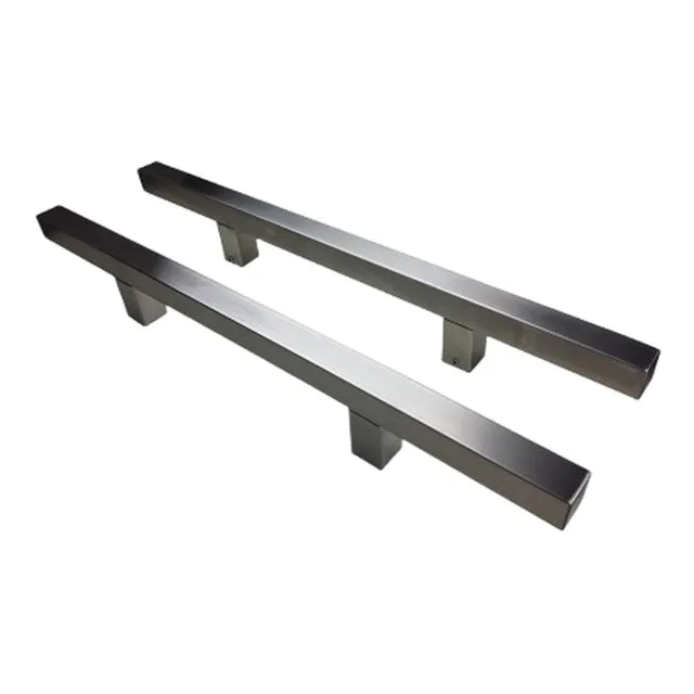 Square Black Entry Front Wooden Door Pull Handle Stainless Steel Glass Square Door Handle