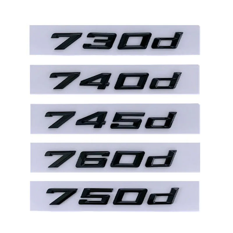 In stock 3D ABS 730d 740d 750d Car Styling Tailbox Letter Badge Badge sticker for BMW 1 3 5 7 Series glossy matte black