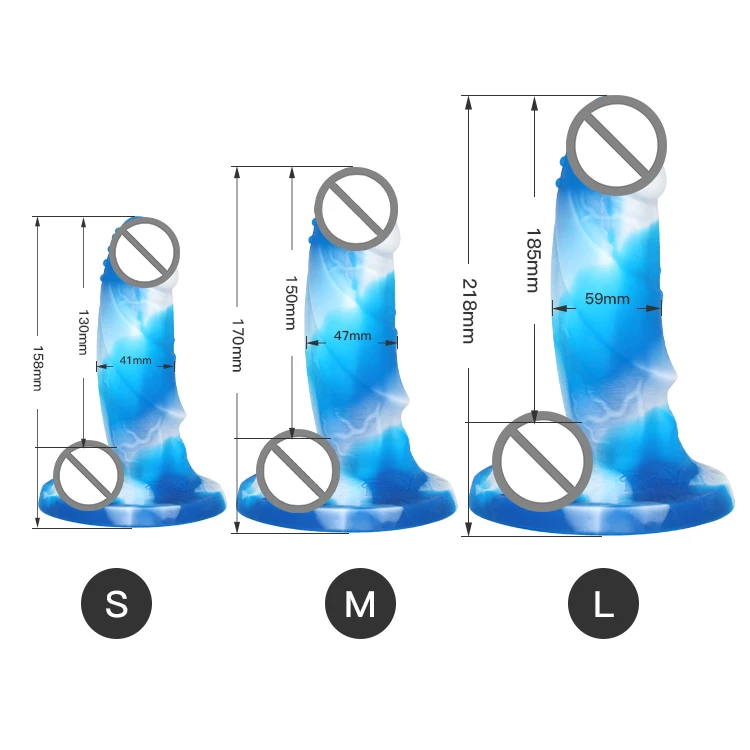 Blue Sky and White Clouds Dildo Simulation Penis Strap on dildo For Couples With Suction Cup Adult Sex Toys