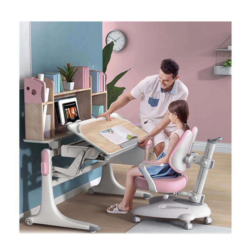 Китайский студенческий учебный стол и стул, детский деревянный стол и стул в Корейском стиле для учебы/