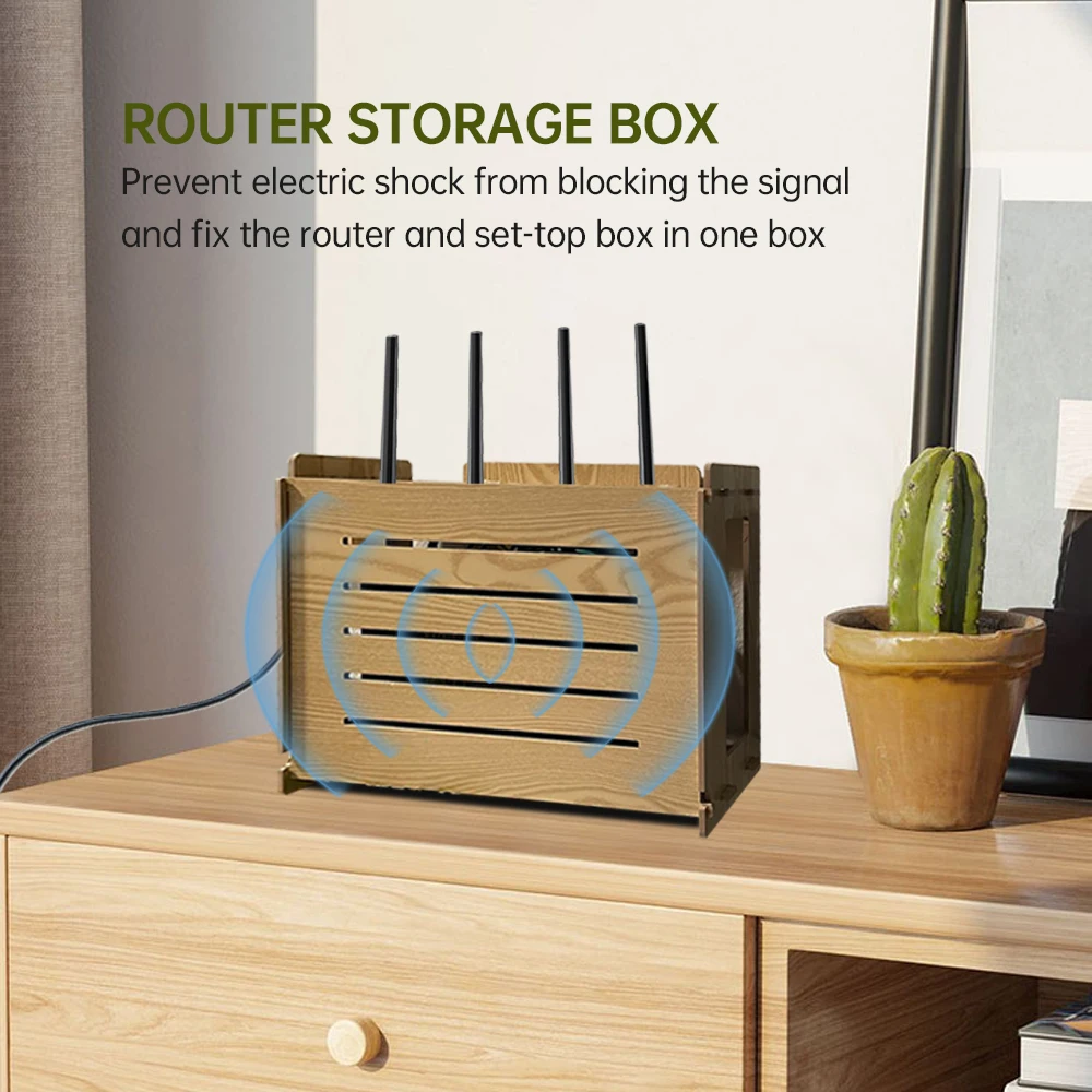 Wooden Router Shelf  Wall Mount WiFi Router Storage Box Hider Rack,Wireless WiFi Organizer Shelves