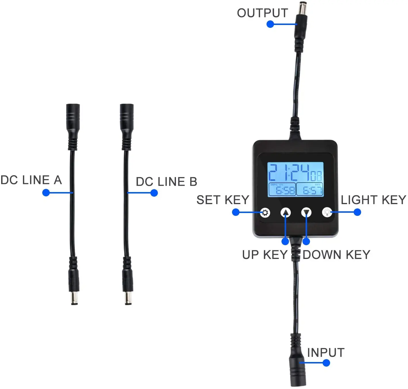 Aquarium Light Timer LED Dimmer Lighting Controller Adjustment Universal