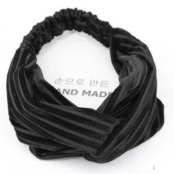 Новинка 2020, популярный стиль, Женская Полосатая эластичная повязка на голову, оптовая продажа, женские модные аксессуары для волос