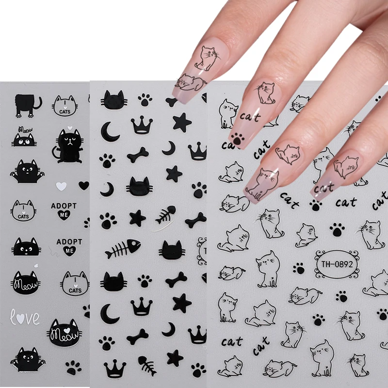 Factory direct sales all kinds of 2D pet personalized design High quality nail art paint decal stickers