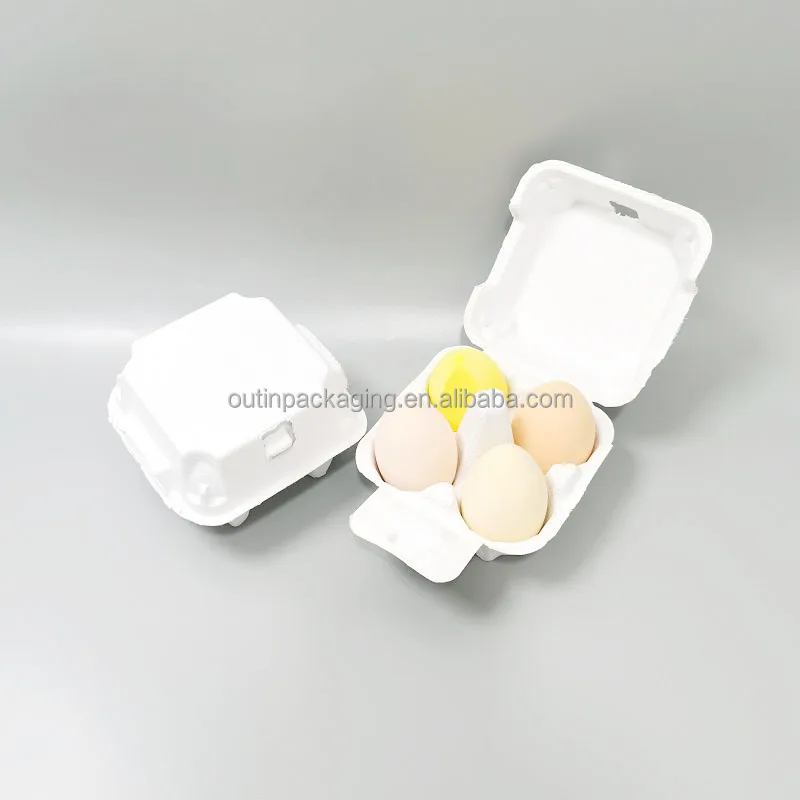 Biodegradable Sugarcane bagasse pulp Paper Tray for cosmetic packaging eco friendly molded pulp box make up sponge packaging
