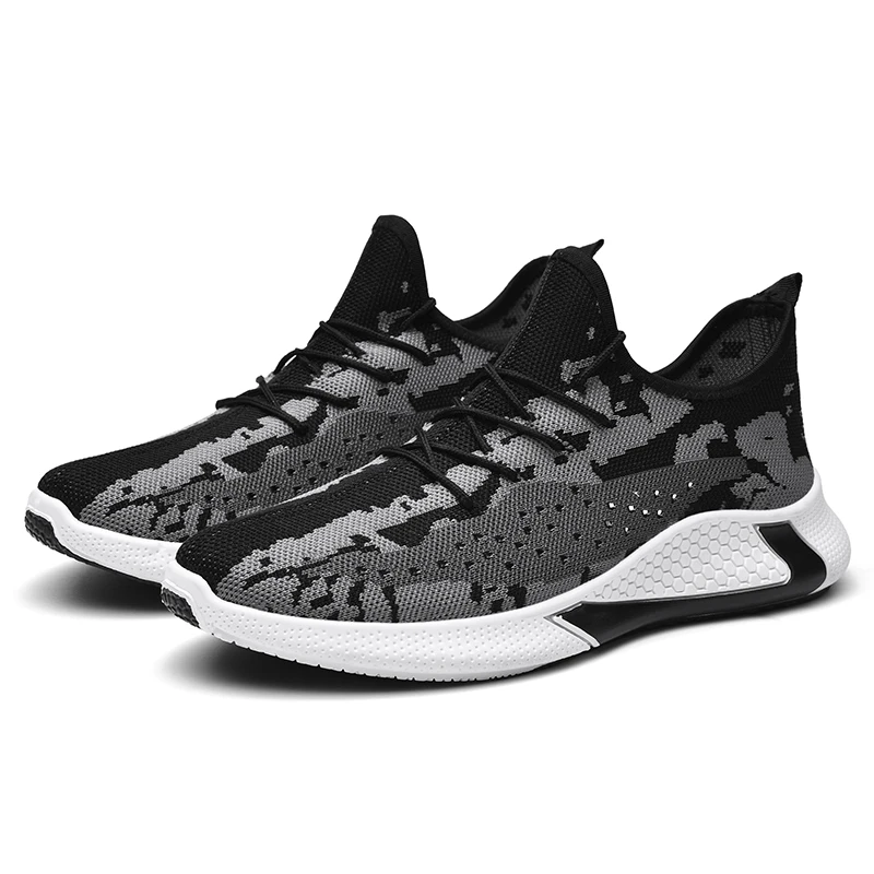 
China factory direct fashion designer mesh upper black breathable casual man brand customized shoe sport shoes for sale 
