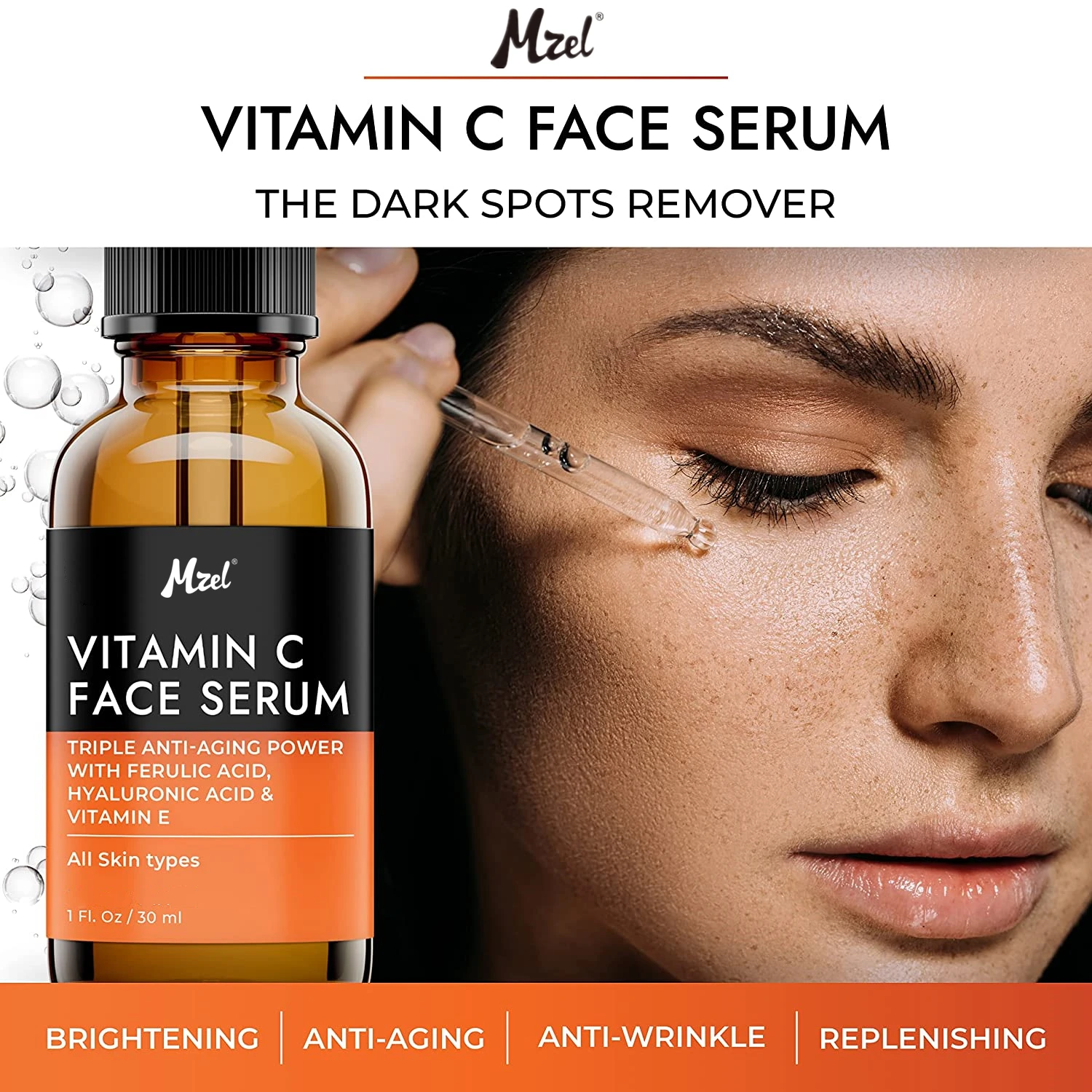 Vitamin C Serum for Face with Hyaluronic Acid, Vitamin E & Ferulic Acid for Women & Men Skin Brightening