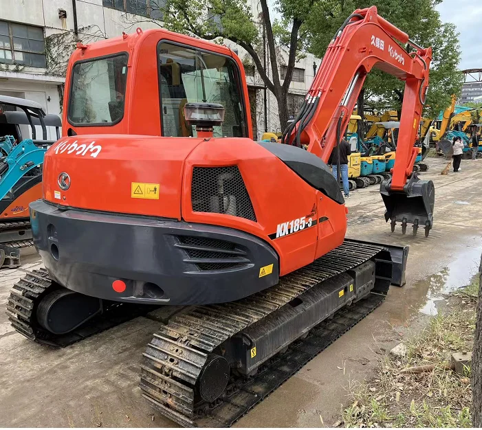 Японский оригинальный экскаватор KUBOTA б/у небольшой 8-тонный KX185-3 Подержанный KX185 машина с кондиционером кабина kx 185