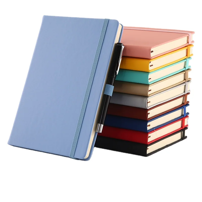 Wholesale A5 PU Leather Journal Notebook Hardcover Lined Business Journal Notebooks with elastic band