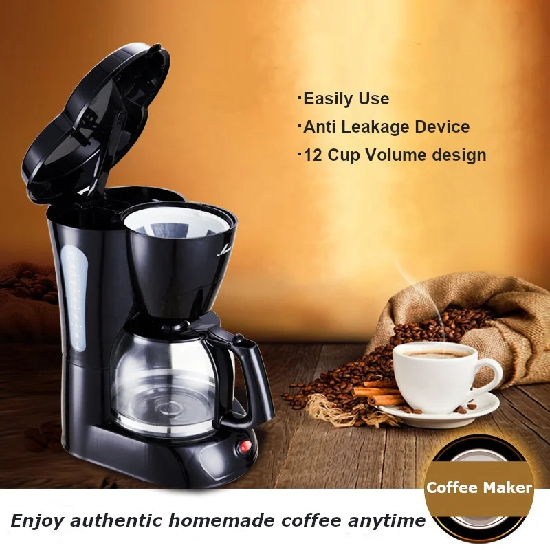 1.5Liter Portable 2 In 1 Electrical Cafe Maker 220V Coffee Machine Desktop Drip Coffee Maker