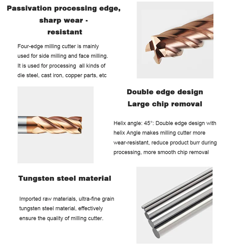 BKEA D8*50*D8*150L Tungsten Carbide Flat Endmill CNC Machine Milling Cutter