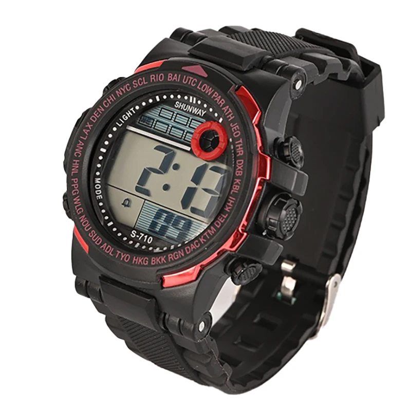 New Popular Design stainless steel back water resistant digital luminous watch luxury