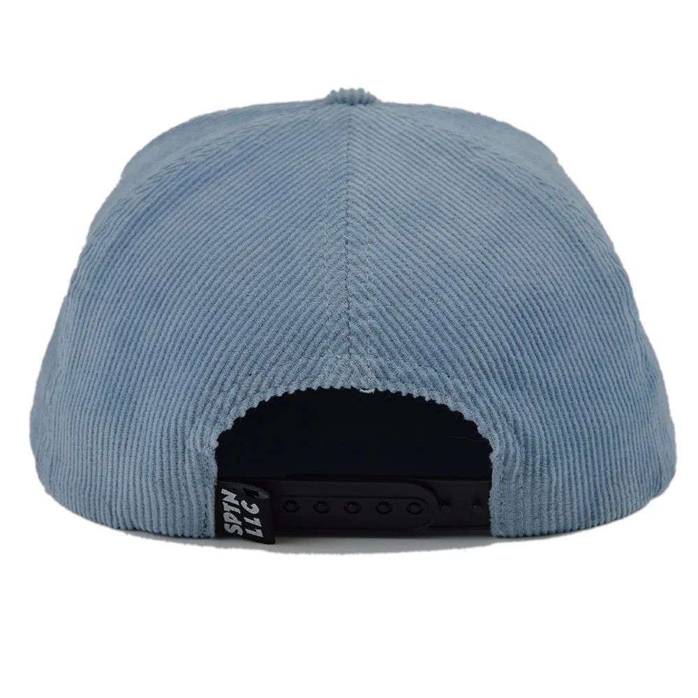 Customized Patch Logo Custom Corduroy Hip Hop Plain Baseball Hat 100% Cotton 5 Panel Gorras Snapback Cap With Rope