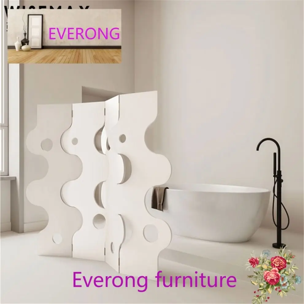 EV FURNITURE Nordic indoor decor Openwork curve shape screen Folding acrylic partition for home