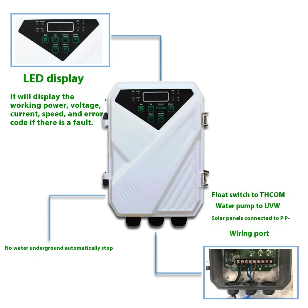 48V DC brushless photovoltaic submersible pump MPPT controller for household stainless steel solar deep-water pump
