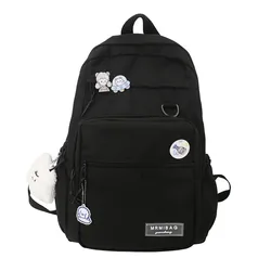 Hot sale new design large capacity cheap waterproof nylon teenagers school bags wholesale custom logo backpack